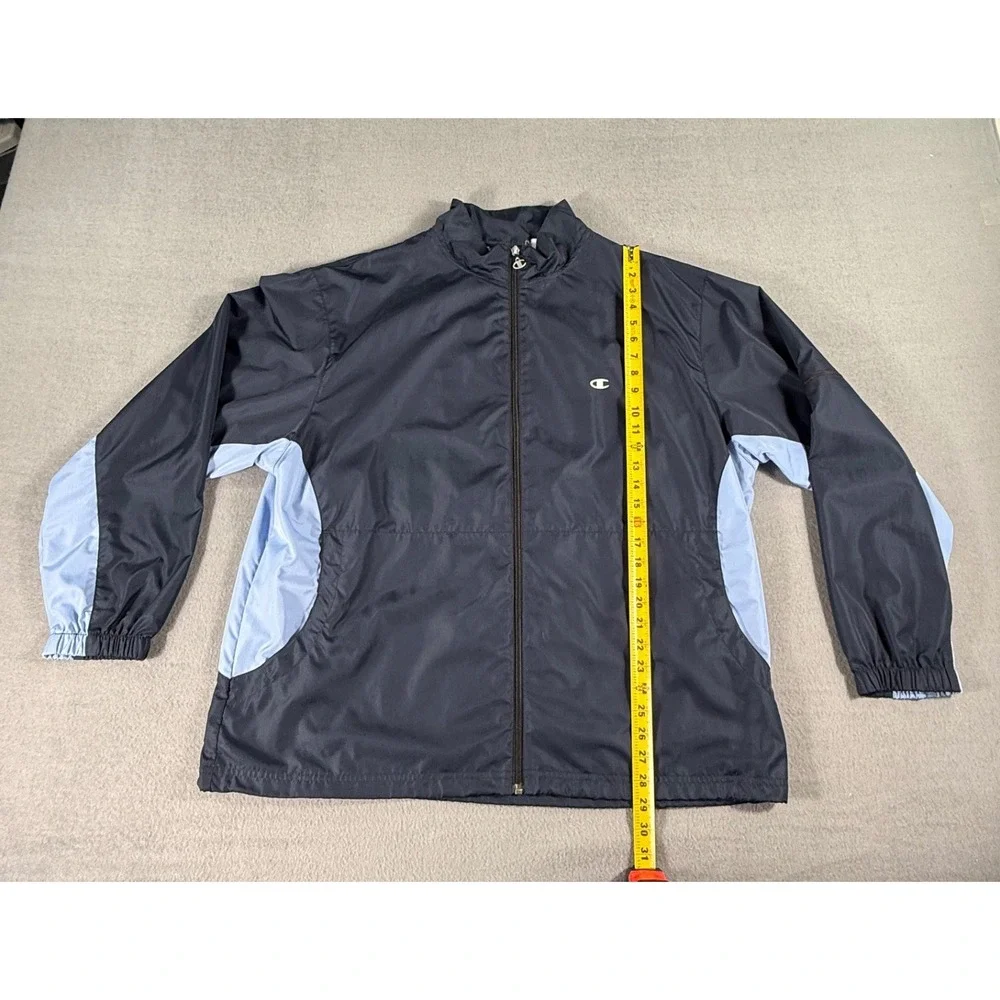 Champion Men XL Track Jacket Navy Blue Full Zip‎ Lightweight Athletic Y2K